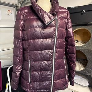 DKNY Metallic Purple Puffer Jacket